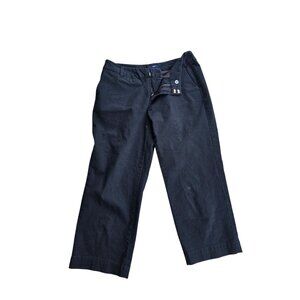Gap Womens Cropped Black Chinos Size 6 Stretch Cotton Casual Pants